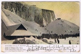 Postcard American Falls From In Winter Niagara Falls Warrick Bros &amp; Ritter - $2.12