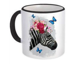 Zebra Photography : Gift Mug Floral Wreath Cute Safari Animal Wild Nature Collag - £12.69 GBP