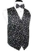 Musical Notes Big and Tall Tuxedo Vest and Bow Tie Set - £118.70 GBP