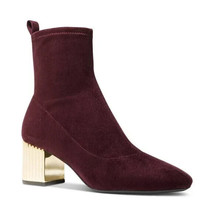 NWOB Women Michael Kors Porter Mid Bootie Merlot Stretch Suede Sock Boot B4HP - £63.90 GBP