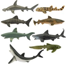 8Pcs Shark Toys Sea Creature Animals Figures, Plastic Ocean Animal Figurines Wit - £22.72 GBP