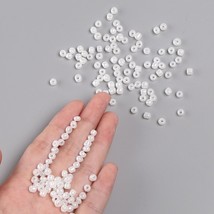 Z  1 pound Lot Glass Seed Beads Ceylon  White Round 4mm  SB78 - €11,41 EUR