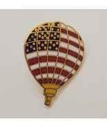 Hot Air Balloon With United States USA  Flag Enamel Lapel Hat Pin Red Wh... - £15.53 GBP