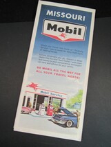 1963 MISSOURI Road Map MOBIL OIL Service Station GAS &amp; MOBILGAS nice!! - $13.99