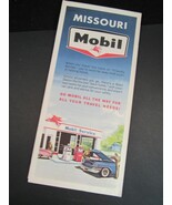 1963 MISSOURI Road Map MOBIL OIL Service Station GAS &amp; MOBILGAS nice!! - $13.99