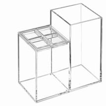Acrylic Clear Divided Toothbrush and Makeup Brush Holder - $569.55 MXN