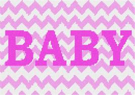 Pepita Needlepoint Canvas: Baby Girl Chevron, 10&quot; x 7&quot; - £40.29 GBP+