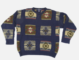 Vintage Nautica Wool Handknit Cable Knit Crew Neck Sweater Men&#39;s Sz L Fa... - $28.45