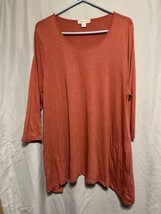 Coldwater Creek Women’s Top 3/4 Sleeve Rust Type Color 2X With Pockets - $19.80