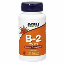 NEW Now Vitamin B-2 Riboflavin Energy Production Supplement 100 mg 100 Capsules - £8.80 GBP