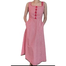 NWT Rachel Zoe Red Cotton Gingham Bow Prairie Cottagecore Midi Dress  Sz... - $74.25