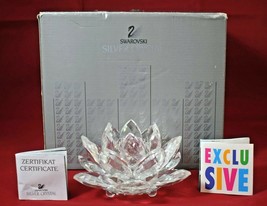 Swarovski Silver Crystal Lotus Flower  Lily Pad Candle Holder Box Inserts - £145.91 GBP