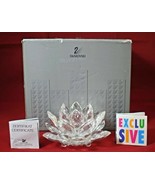 Swarovski Silver Crystal Lotus Flower  Lily Pad Candle Holder Box Inserts - £142.79 GBP