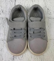 Toddler Sneakers Grey Size 8 Hook and Loop Closure Easy On - $16.15