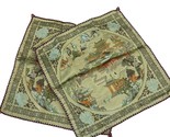 Vintage Brocade Floral Decorative Tapestry Pillow Covers 17x17 Asian Pag... - $91.20