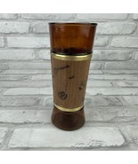Siesta Ware Tiki Bar Brown Glass Walnut? Mahogany? Wood Wrapped VTG MCM - $129.85 MXN