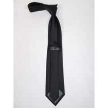 Men's Bergamo New York Tie Satin Silky Feel #Berg-1 Solid Black image 3