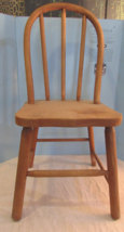 Antique Vintage Carved Light Wooden Child&#39;s High Back Chair - £97.12 GBP