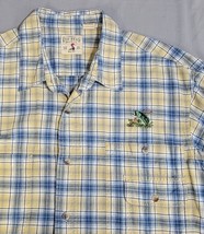 Red Head Mens 2XL Short Sleeve Button Up Plaid Shirt Blue Yellow Cotton ... - £13.93 GBP