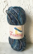 Vintage Bernat Frosting Wool Bright Nylon Yarn - 1 Skein Color Mood Indigo 35166 - £7.43 GBP