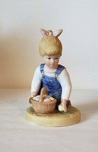 Denim Days by HOMCO #1521 "Easter Time" Debbie girl with colored eggs in basket - $8.72