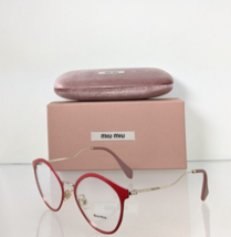 Brand New Authentic Miu Miu Eyeglasses VMU 52Q C4O - 1O1 Red Gold 52Q Frame - $2,607.00 MXN
