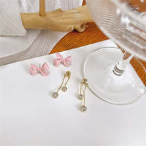 Pink Enamel &amp; Cubic Zirconia 18K Gold-Plated Bow Tassel Ear Jackets - $12.99