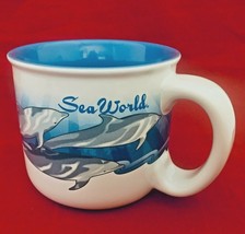 Sea World Dolphins all around white blue gray Souvenir coffee tea 15 Oz mug - $9.85
