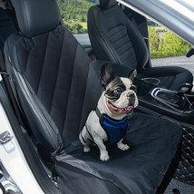 Waterproof Pet Front Seat Cover For Cars Nonslip Rubber Backing W/ Anchor Black - £18.97 GBP