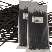New Black 200 Pcs. 7 Inch Zip Ties Nylon 50 Lbs Uv Weather Resistant Wire Cable - £12.78 GBP