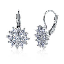 Crystal &amp; Cubic Zirconia Silver-Plated Snowflake Drop Earrings - £11.18 GBP