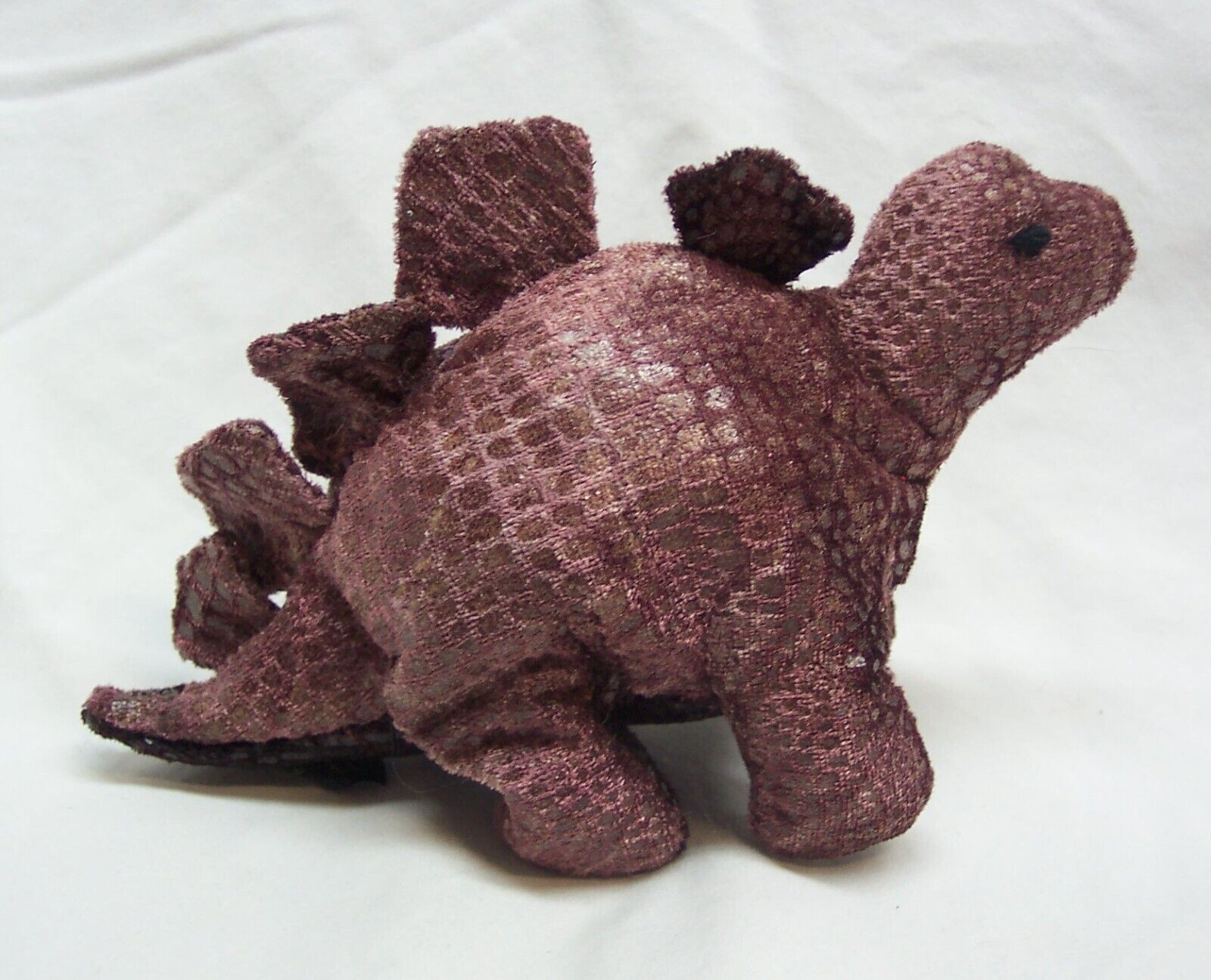 Vintage RUSS Zonies  STEGO STEGOSAURUS DINOSAUR 7&quot; Bean Bag Stuffed Anim... - $14.85