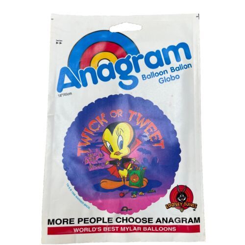 Anagram Looney Tunes Vintage Mylar Balloon Tweety Bird Twick or Tweet Ha... - $9.72