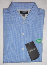 LAND ROVER Logo Blue/White Gingham Long Sleeve Button Front Shirt Womens... - $31.66