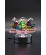 Electric Glass  lOTUS Flower Touch Lamp Essential Oil /Wax Burner Tart W... - $635.59 MXN