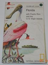 1977 National Geographic Close-Up Map #9  Florida Puerto rico Virgin Isl... - £7.50 GBP