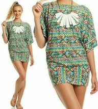 Trina Turk Swimsuit Cover-up Bora Bora Tunic Dress sz XS Multicolor Beach  - $98.88