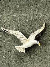 Vintage White w Hints of Black Enamel Flying Seagull Bird Lapel or Hat Pin or - £6.14 GBP