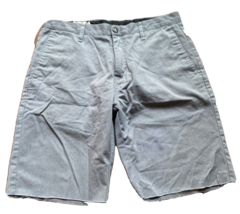 Volcom Chino Casual Shorts Flat Front  raw hem Men&#39;s Gray 9&quot; Inseam Size 30 - £13.42 GBP