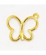 10 Butterfly Charms Shiny Gold Pendants Insect Spring Findings Open Jewe... - $7.67 CAD