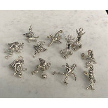 11 STERLING SILVER FULLY DIMENSIONAL ANGEL BRACELET CHARMS SKY - $2,450.34 MXN