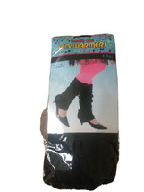 Total 80&#39;s Women&#39;s Leg Warmers Knit Ribbed Dance Party Sports Yoga Black - £10.74 GBP