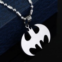 Batman Dark Knight Pendant Necklace Stainless Steel with Chain or Leather Rope - £3.98 GBP