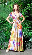 Party Dress Maxi A-LINE Long Dress Stretch Summer Wedding Guest Made In Europe - £95.12 GBP