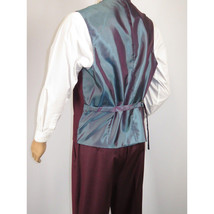 Mens Three Piece Suit Vested VITALI Soft Fabric With Sheen M3090 Burgundy 3Piece image 9