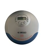 Curtis CD048E Portable CD Player X-Bass Silver Blue Discman 2002 Vintage - $13.50