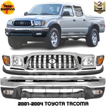 Front Bumper Chrome &amp; Grille Assembly Kit For 2001-2004 Toyota Tacoma - £470.53 GBP