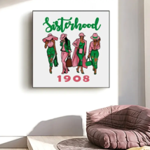 15.7 x 15.7 Inch Alpha Kappa Alpha AKA Inspired Canvas Print Only No Frame - $15.00