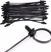 Push Mount Zip Ties, 8 Inch Cable Zip Tie Black Wire Tie with Push Pin F... - $21.99