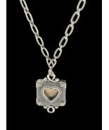 Brighton Heart Locket Necklace Silver Tone Crystal Accent Pendant - €36,49 EUR
